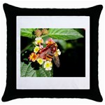 Bee Flower Throw Pillow Case (Black)
