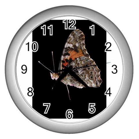 Bulgaria Butterfly Wall Clock (Silver) from UrbanLoad.com Front