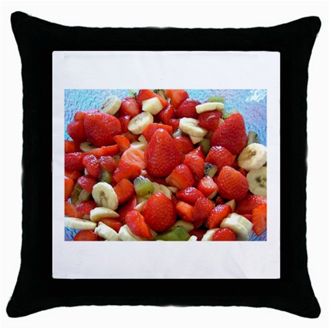 Fruit Cocktail Throw Pillow Case (Black) from UrbanLoad.com Front