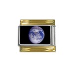 Earth from Space Gold Trim Italian Charm (9mm)