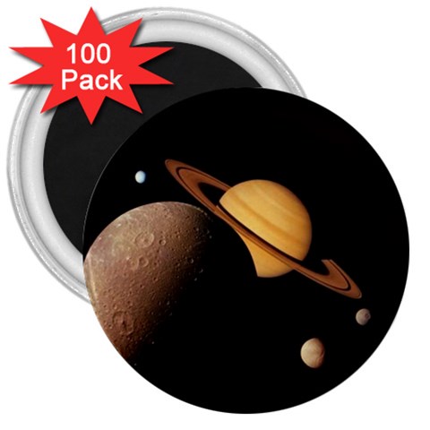 Saturn Enceladus 3  Magnet (100 pack) from UrbanLoad.com Front