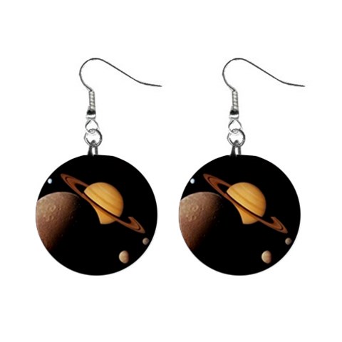 Saturn Enceladus 1  Button Earrings from UrbanLoad.com Front