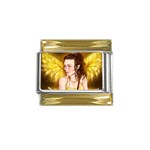 Pixie Calla Lily  Gold Trim Italian Charm (9mm)