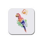 Scarlet Macaw Rubber Coaster (Square)