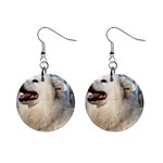 American Eskimo Dog 1  Button Earrings