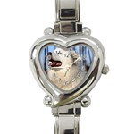 American Eskimo Dog Heart Italian Charm Watch