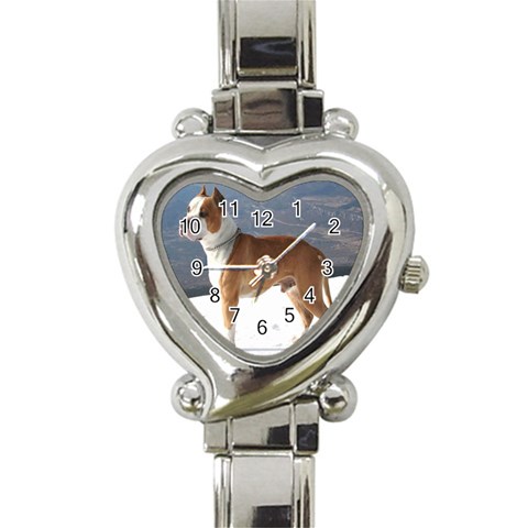 American Staffordshire Heart Italian Charm Watch from UrbanLoad.com Front
