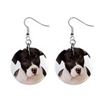 American Staffordshire Puppy 1  Button Earrings
