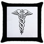 med symbol Throw Pillow Case (Black)