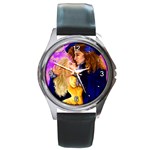 Forget Me Not Round Metal Watch