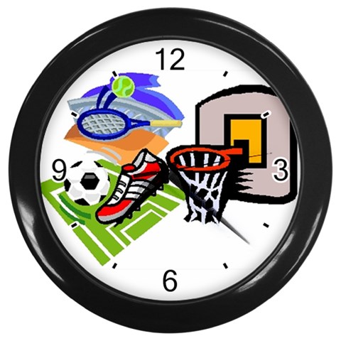 sports  Wall Clock (Black) from UrbanLoad.com Front