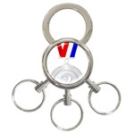 siver 3-Ring Key Chain