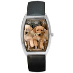 Labrador  Puppy 2 Barrel Style Metal Watch