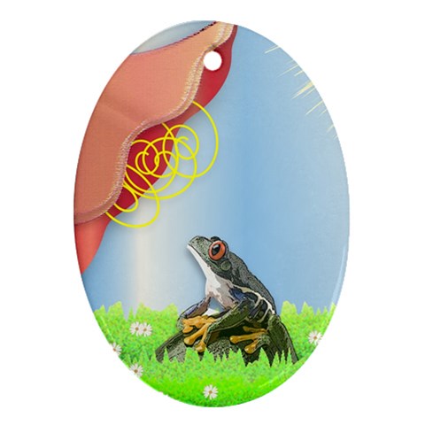 Flower & Frog Ornament (Oval) from UrbanLoad.com Front