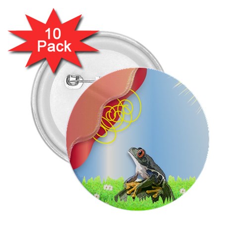 Flower & Frog 2.25  Button (10 pack) from UrbanLoad.com Front