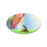 Flower & Frog Sticker (Oval)