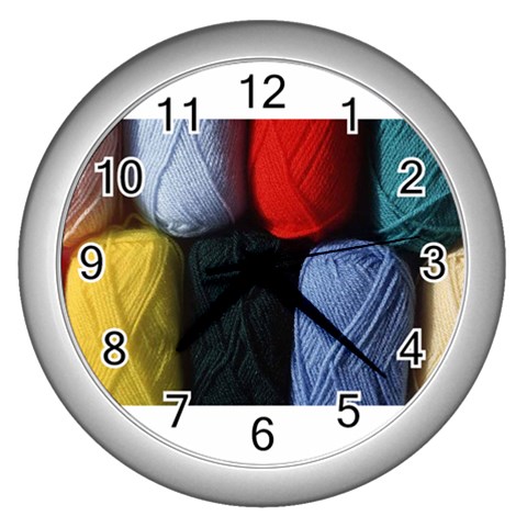 Balls of Wool Wall Clock (Silver) from UrbanLoad.com Front