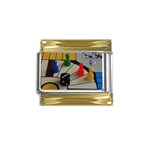 Board Game Gold Trim Italian Charm (9mm)