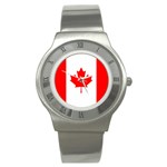 CANADA FLAG National Canadian Gifts Round Steel Watch