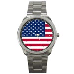 USA FLAG American United States of America Sport Metal Watch