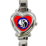 YIN YANG DRAGONS Art Design Tai Chi Heart Charm Watch