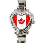 CANADA FLAG National Canadian Gifts Heart Charm Watch