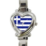 GREEK FLAG Greece Europe National Kid Heart Charm Watch