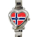 NORWEGIAN FLAG Norway Europe National Heart Charm Watch
