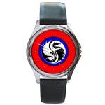 YIN YANG DRAGONS Art Design Tai Chi Round Metal Watch