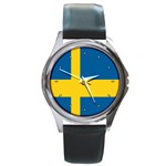 SWEDISH FLAG Sweden Europe Country National Round Metal Watch