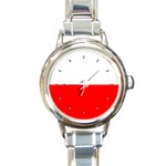 POLISH FLAG Poland Eastern Europe National Round Charm Watch