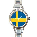 SWEDISH FLAG Sweden Europe Country National Round Charm Watch