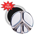 Heavy Metal Peace Sign 2.25  Magnet (10 pack)