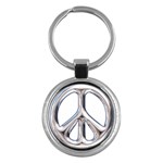 Heavy Metal Peace Sign Key Chain (Round)
