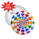 Rainbow Hearts Echo 2.25  Button (100 pack)