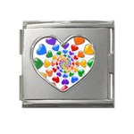 Rainbow Hearts Echo Mega Link Heart Italian Charm (18mm)