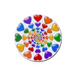 Rainbow Hearts Echo Rubber Round Coaster (4 pack)