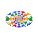 Rainbow Hearts Echo Sticker Oval (100 pack)