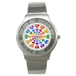 Rainbow Hearts Echo Stainless Steel Watch