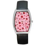 pink cherry Barrel Style Metal Watch