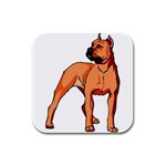 pit bull Rubber Square Coaster (4 pack)