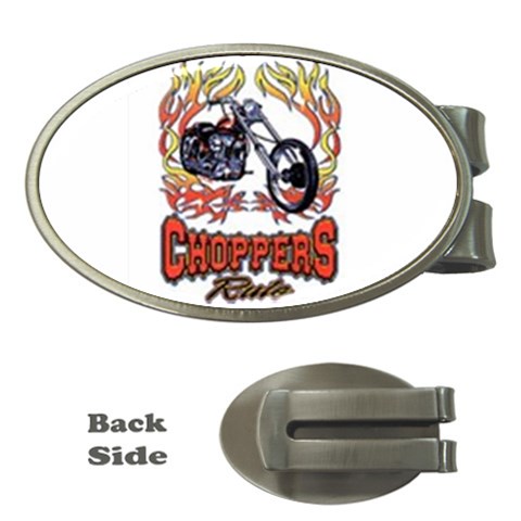 Choppers rule personalized gifts Money Clip (Oval) from UrbanLoad.com Front