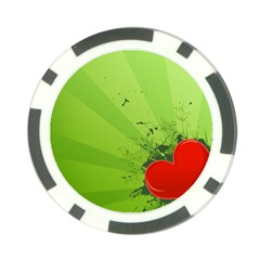 Red Heart Art Poker Chip Card Guard from UrbanLoad.com Back