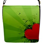Red Heart Art Flap Closure Messenger Bag (S)