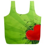 Red Heart Art Full Print Recycle Bag (XL)