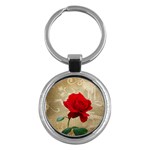 Red Rose Art Key Chain (Round)