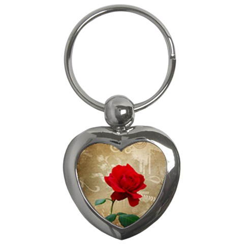 Red Rose Art Key Chain (Heart) from UrbanLoad.com Front