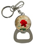 Red Rose Art Bottle Opener Key Chain