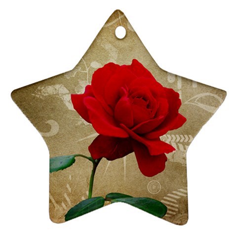 Red Rose Art Star Ornament (Two Sides) from UrbanLoad.com Front