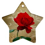 Red Rose Art Star Ornament (Two Sides)